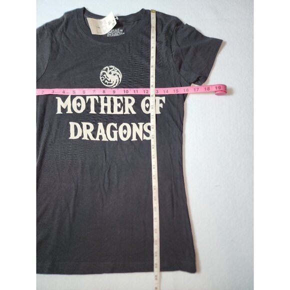 Women's New Game of Thrones HBO Mother of Dragons Baby Tee XS T-shirt Black Top - Picture 4 of 4